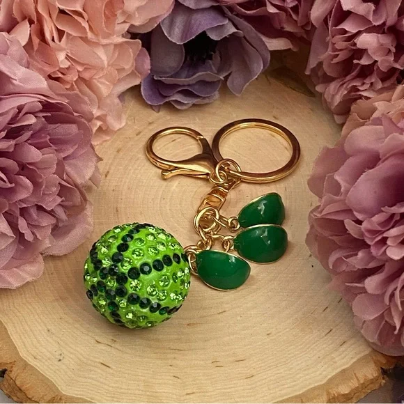 Crystal Watermelon & Watermelon Slice Charms Keychain - Picture 12 of 14